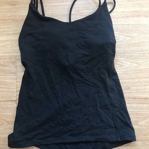 Black lululemon tank with built in sports bra